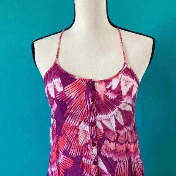 ⭐️ Free people Floral Palm Sun pink and purple Dress in size xs - Picture 2 of 4